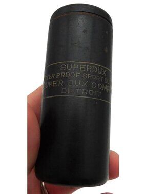 Super Dux Co Waterproof Sport Case Match Safe Bakelite? 1930s Detroit Superdux